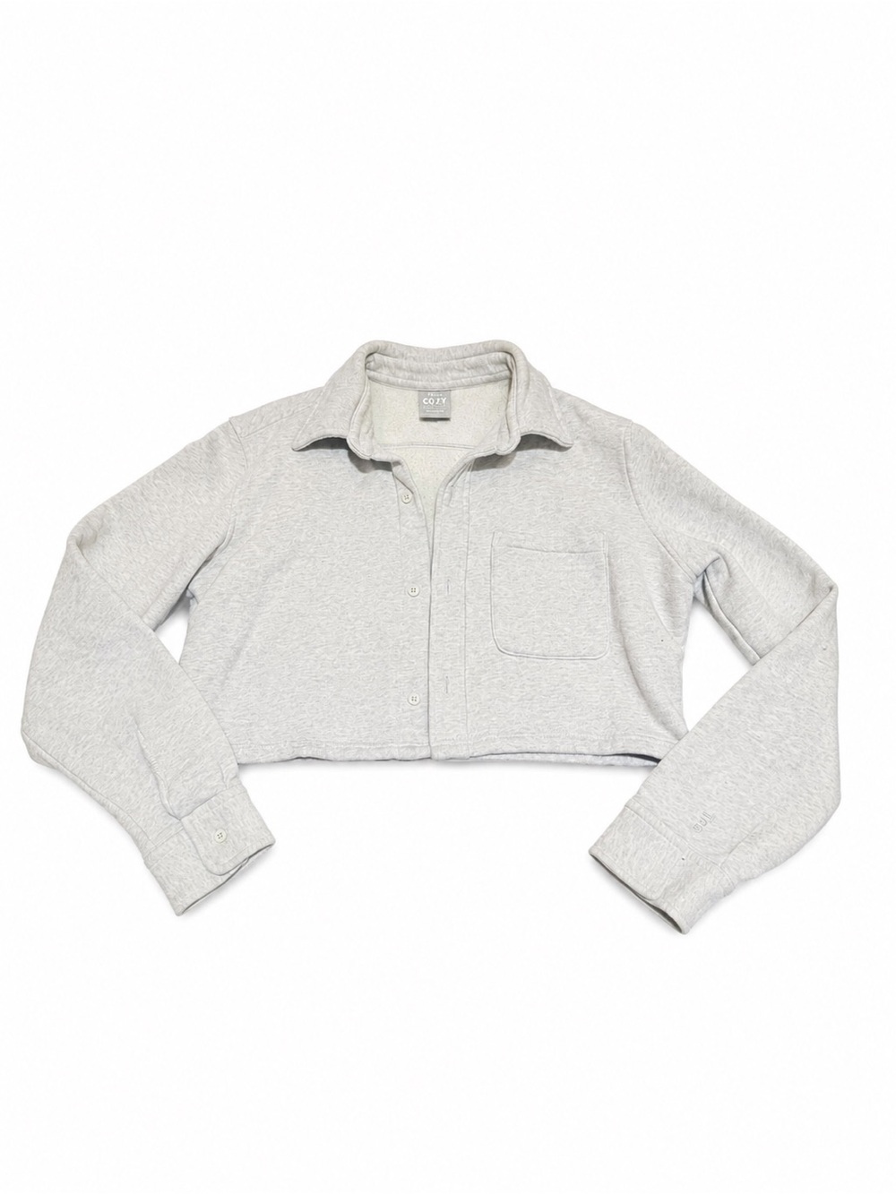 TNA Light Gray Cropped Button-Up Jacket